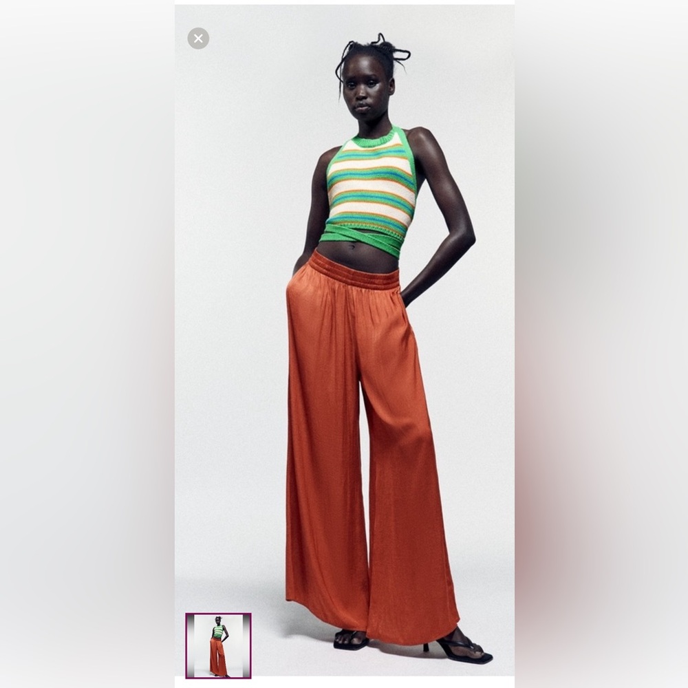 ☀️2/$29 sale! Zara Orange Wide Leg Flowy pants